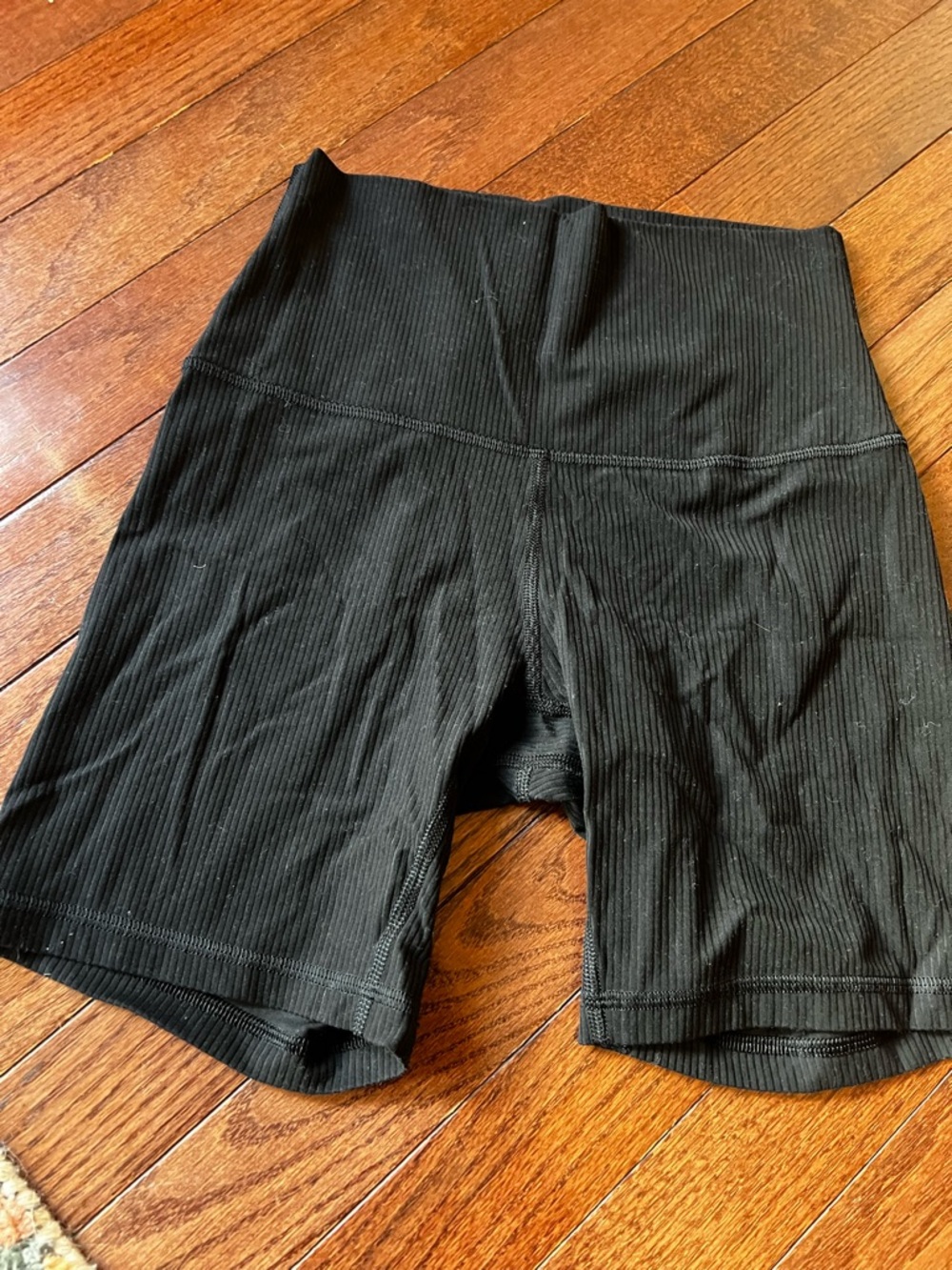 lululemon athletica Black Ribbed High-Waist Bike Shorts